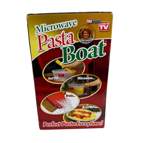 As Seen On TV Microwave Pasta Boat Strainer Vegetable Steamer Lid Rack Cook Kitc - Picture 2 of 13